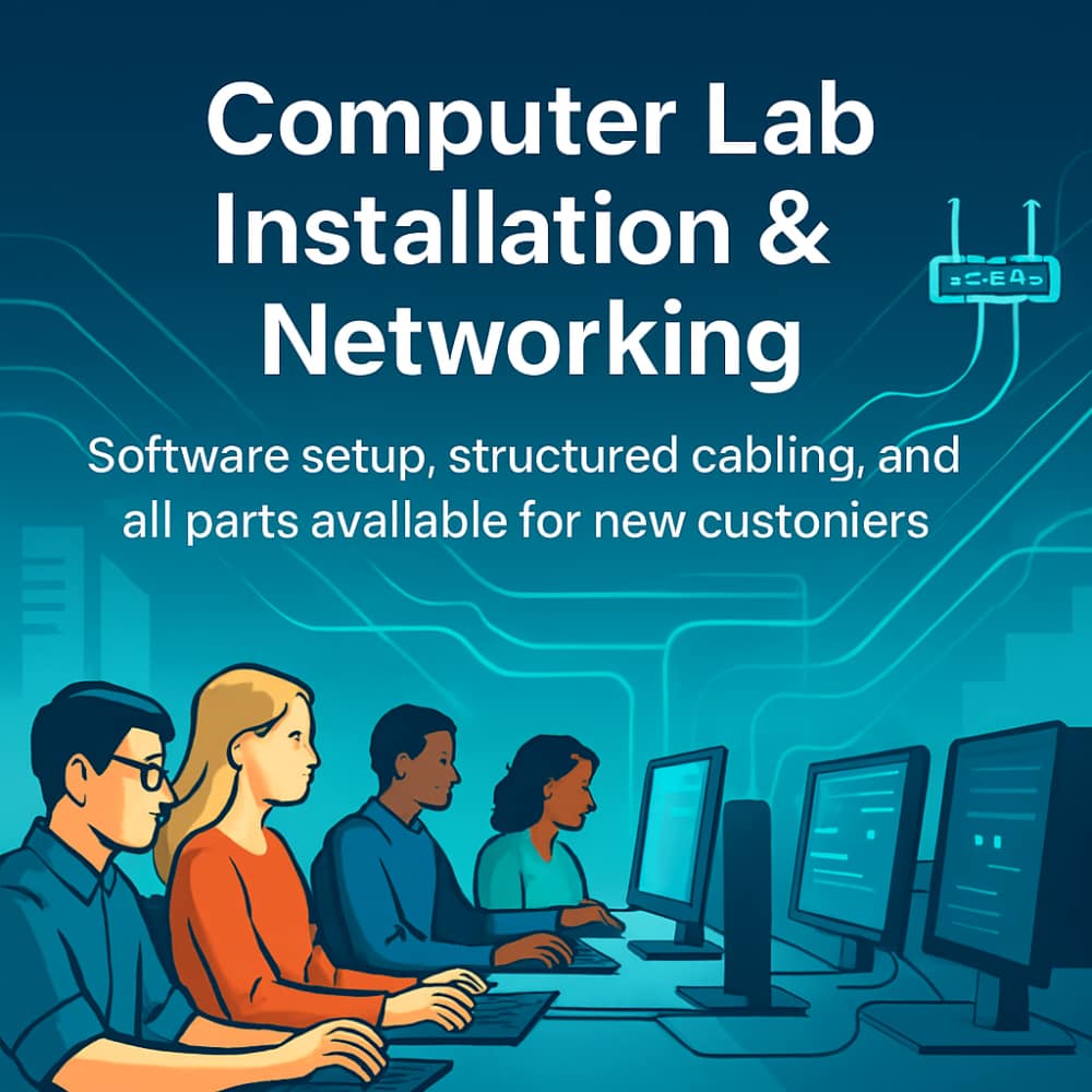 Computer Lab Installation & Networking Software setup, cabling